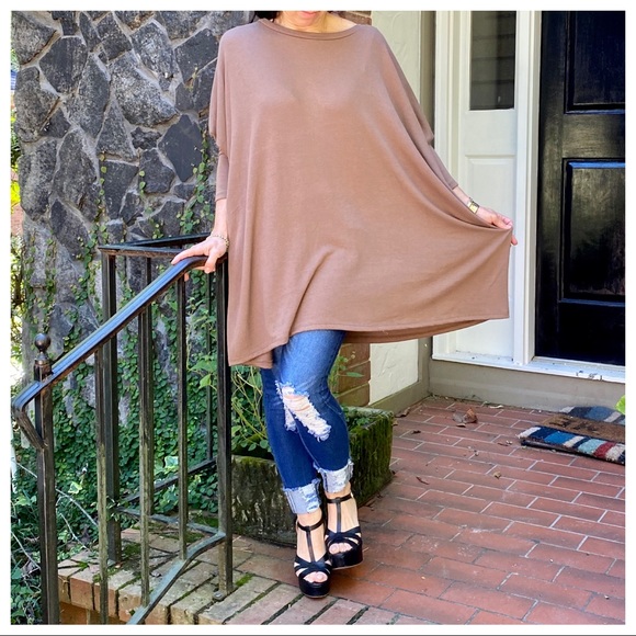 OVERSIZED LOOSE FIT DARK MOCHA KNIT SWEATER - Picture 9 of 9